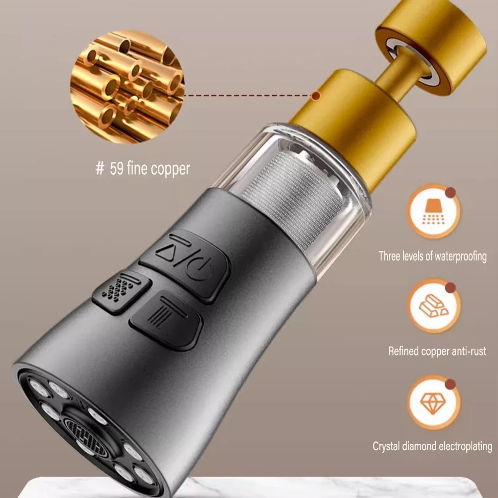 Home Bar Sink - 360 ° ユニバーサルキッチン蛇口エクステンダー、フィルター機能付きエアレーター、スプラッシュフィルター、洗面台蛇口バブラーノズルエアレーター