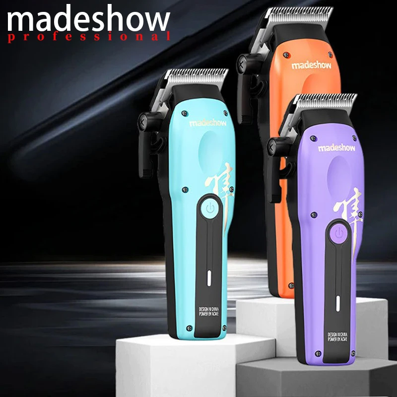 Home Barber - Madeshow M15 プロフェッショナル ヘアクリッパー 6800RPM、理髪店や家庭での使用に最適なヘアカットマシン、刃は水洗い可能。