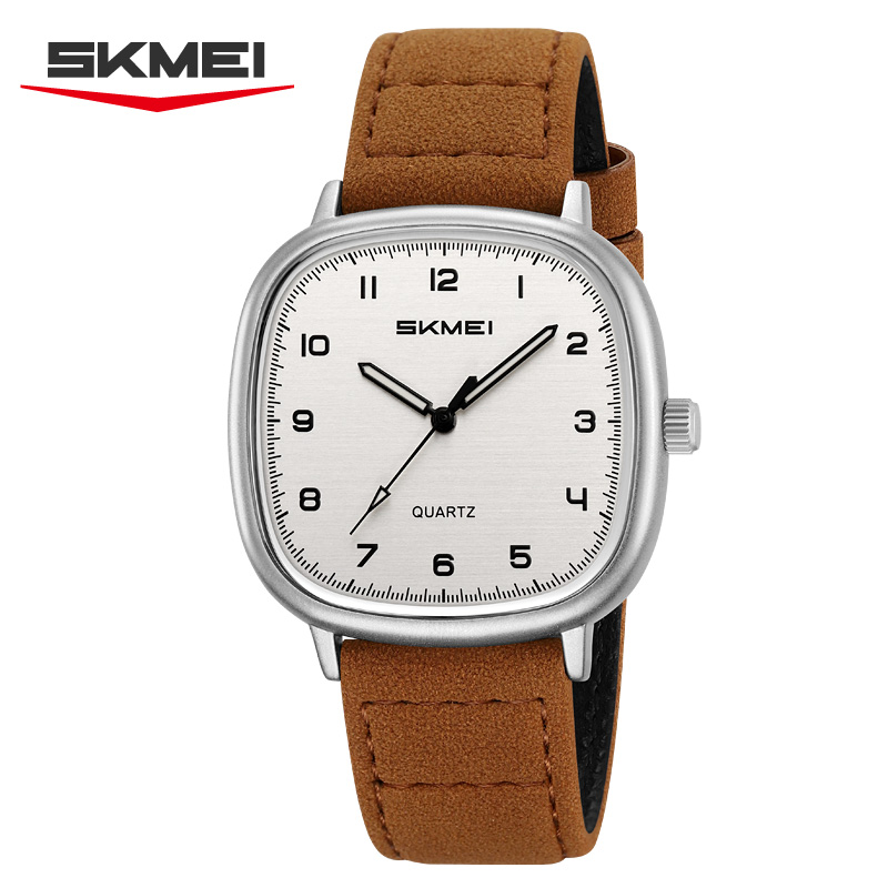 Old Fashioned Glass - SKMEI 2586 シンプルなデザインのレトロファッションクォーツ時計高級レザーストラップ防水メンズ腕時計日付ビジネスウォッチリロイ Hombre