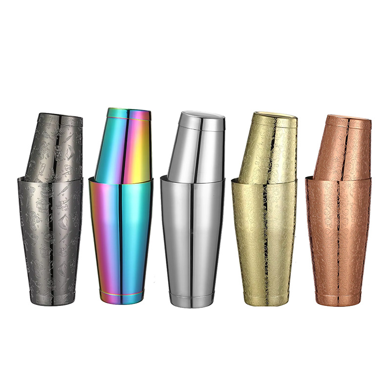 Bitters Bottle Set - バーカクテルシェーカー ボストンシェーカー：2ピースセット：18オンス加重型＆25オンス加重型プロフェッショナルバーテンダーカクテルシェーカー