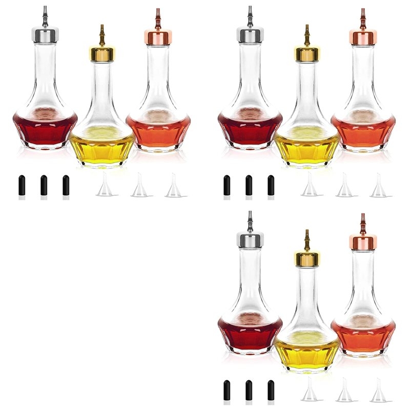Bitters Bottle Set - ビターズボトル9本セット（1.7オンス/50ml）。プロ仕様のバーツールで、自宅やレストランのバーでビターズを調合するのに最適。