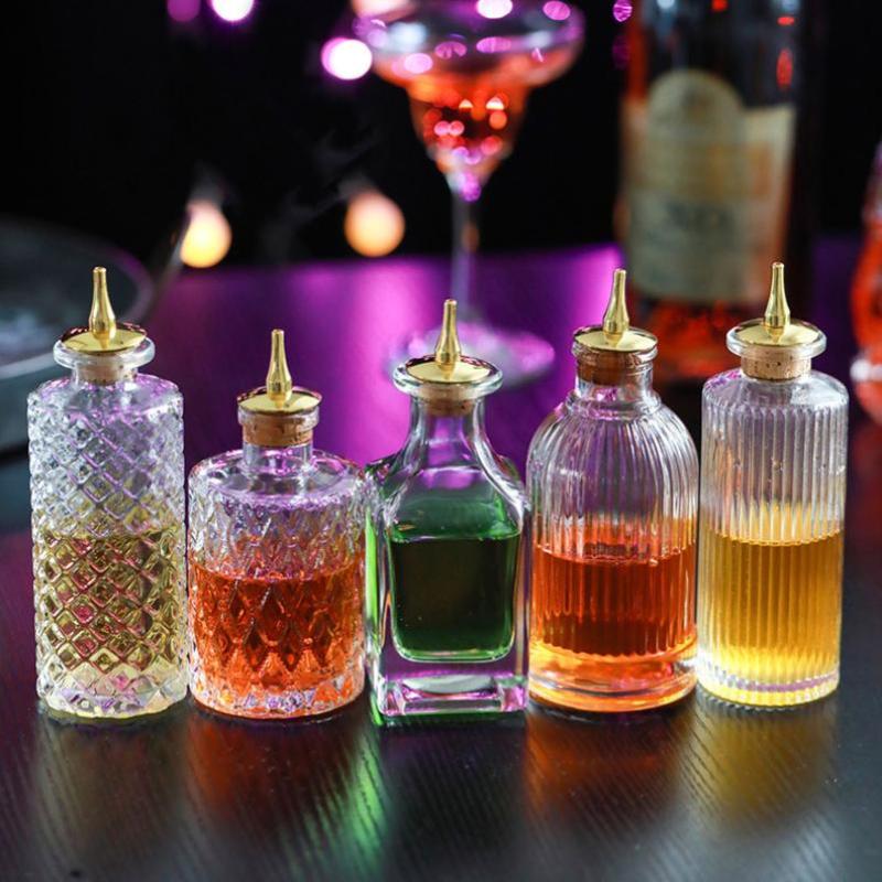 ヴィンテージガラスビターズボトル ガラスキャップ付き バーテ - Bitters Bottle Set のレビューと価格