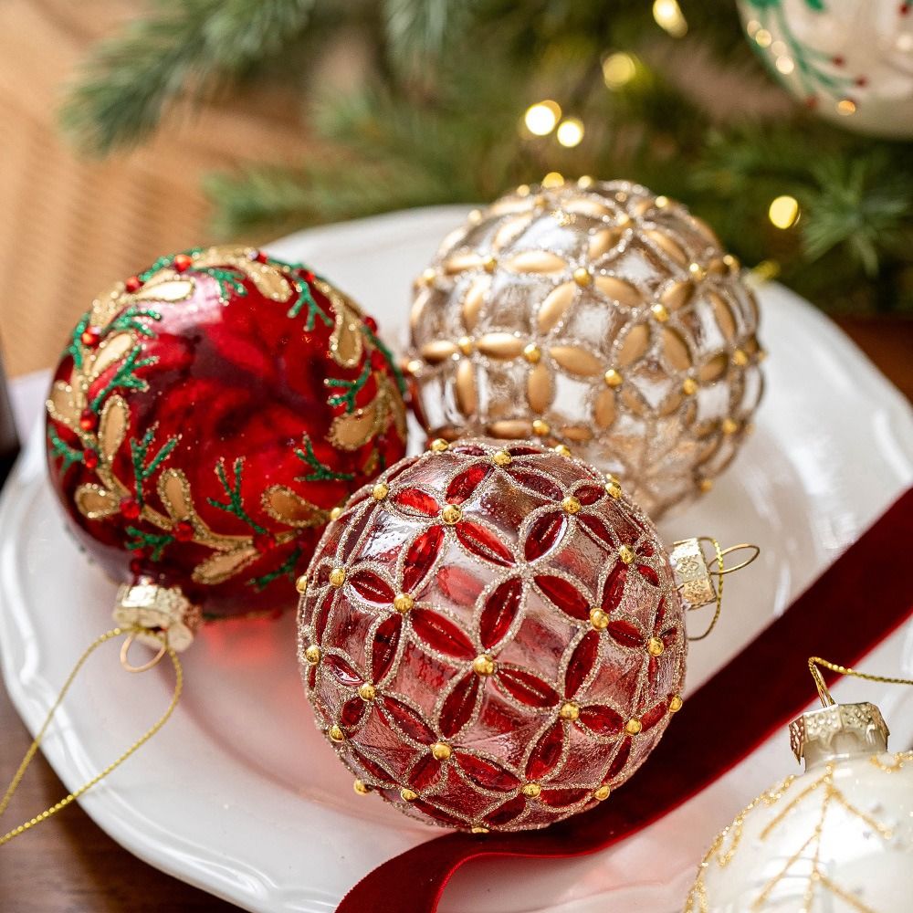 高品質ガラス製クリスマスボールセット 8cm 吊り下げ式クリ - Highball Glass Set のレビューと価格