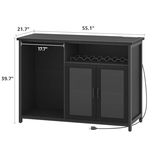 ミニ冷蔵庫付きワインバーキャビネット、ブラックコーヒーバーキ - Home Bar Setup のレビューと価格