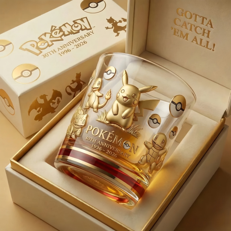新しいポケモン30周年記念ウイスキータンブラーカップ歴史模様 - Old Fashioned Glass のレビューと価格