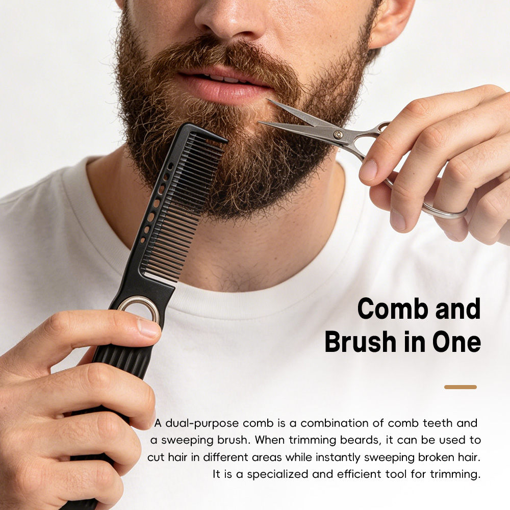 プロ仕様の2-in-1コーム＆ブラシセット2個。ヘアカット用 - Home Barber のレビューと価格